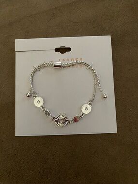 LC Lauren Conrad Silver Floral Slider Bracelet